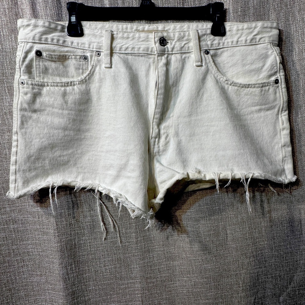 Madewell Relaxed Denim White Shorts - size 31-cutoffs
